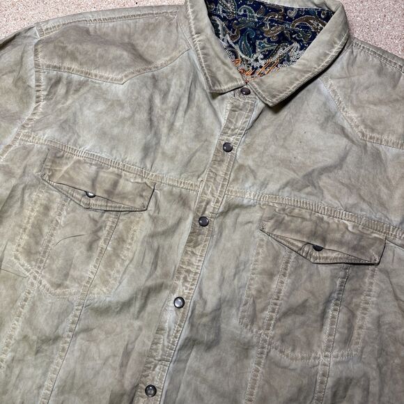 Scully Shirt Mens XXL Coffee Brown Cotton Western Turn Out Cuffs Western C3 - Picture 2 of 9